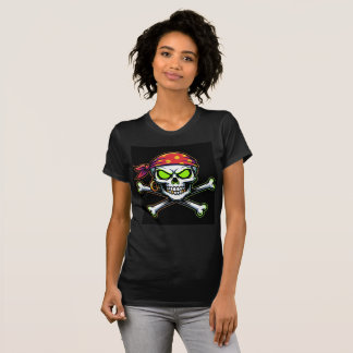 Camiseta Bella+Canvas Caveira Pirata Neon Verde T Shirt