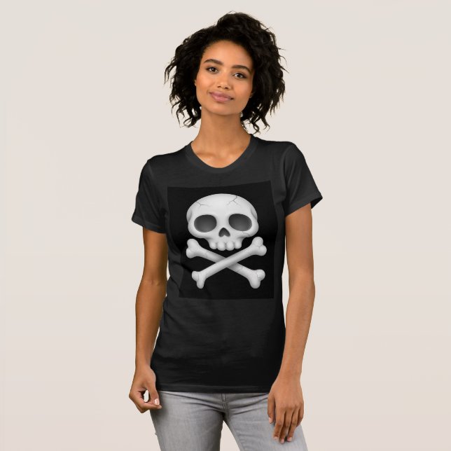 Camiseta Bella+Canvas Crânio Polido T Shirt (Hel framsida)