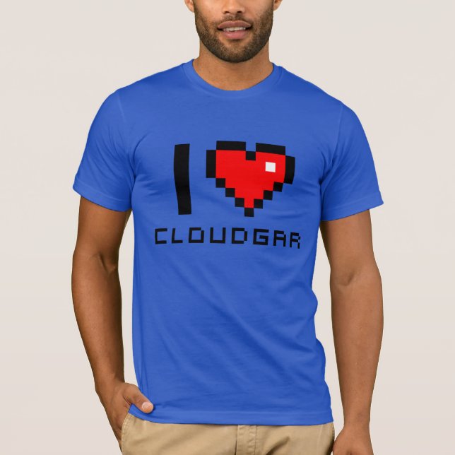 Camiseta Bella Canvas I love CLOUDGAR Tröja (Framsida)
