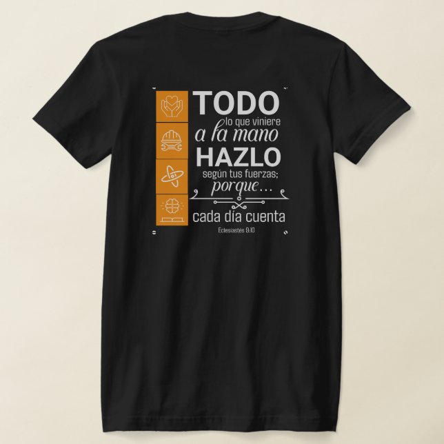 Camiseta bienaventurados, comoda de manga corta t shirt (Laydown Baksida)