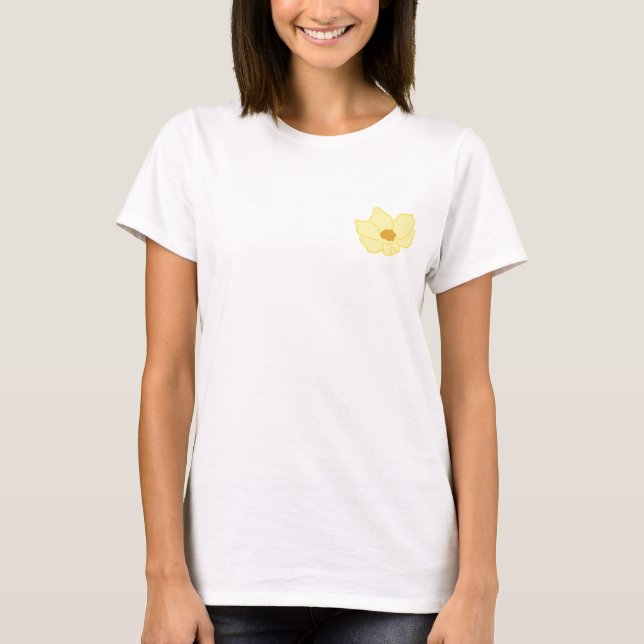 Camiseta blanca estampado de flor Monterón T Shirt (Framsida)