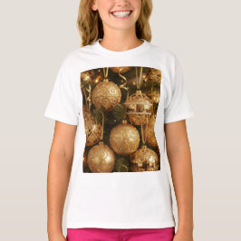 Camiseta Bolas Douradas de Natal T Shirt