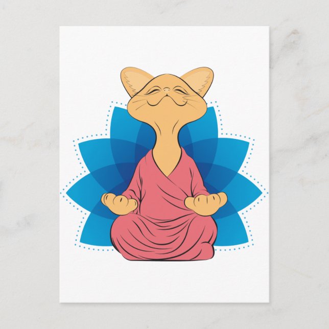 Camiseta Buddha cat meditating - Guru cat - Namast Vykort (Framsida)