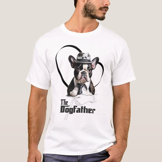 Camiseta Bulldog Francês - The Dogfather T Shirt (Framsida)