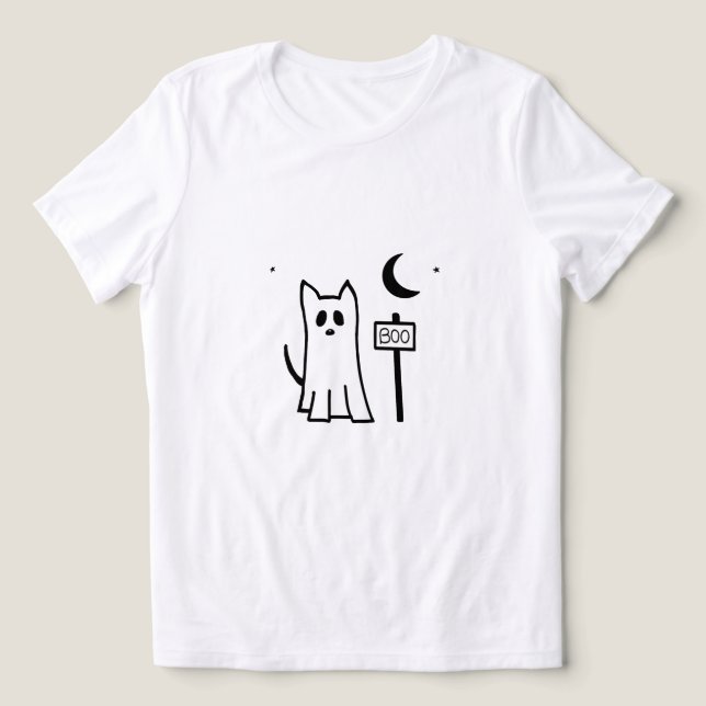 camiseta cachorro fantasma - Halloween boo T Shirt (Design Framsida)