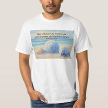 Camiseta caracolas de Mar con Versículo Romanos