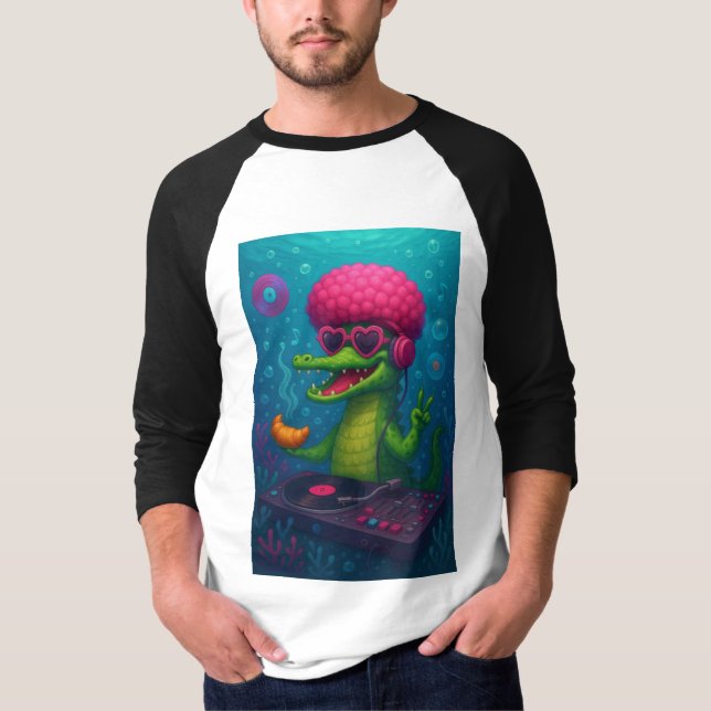 Camiseta Cocodrilo Cósmico  T Shirt (Framsida)