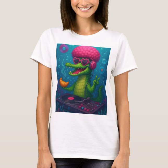 Camiseta Cocodrilo Cósmico  T Shirt (Framsida)