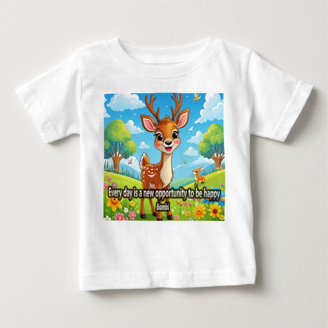 camiseta con Frase Inspiradora Infantil de Bambi T Shirt (Framsida)