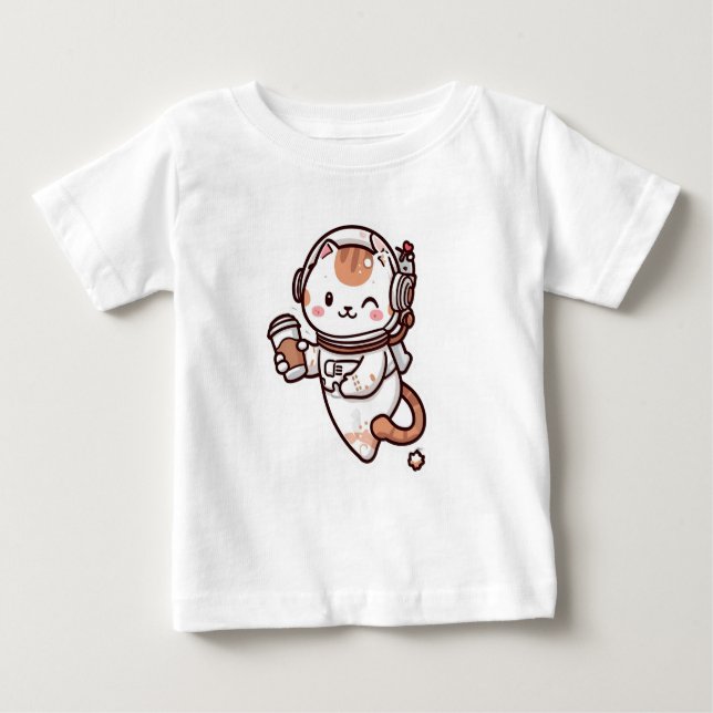 Camiseta con gatito en el espacio  t shirt (Framsida)