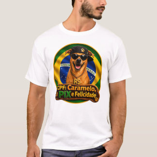Camiseta CPF Caramelo PIX e Felicidade Basico T Shirt