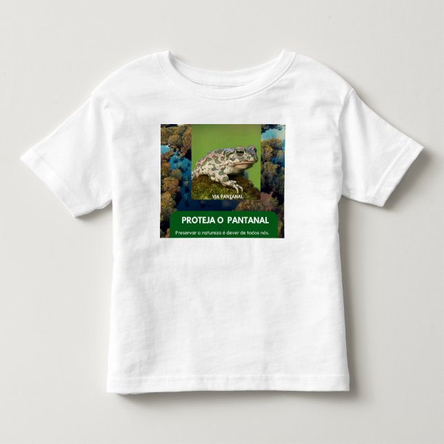 Camiseta Crianças em Jersey Fina Via Pantanal Sapo T Shirt (Framsida)