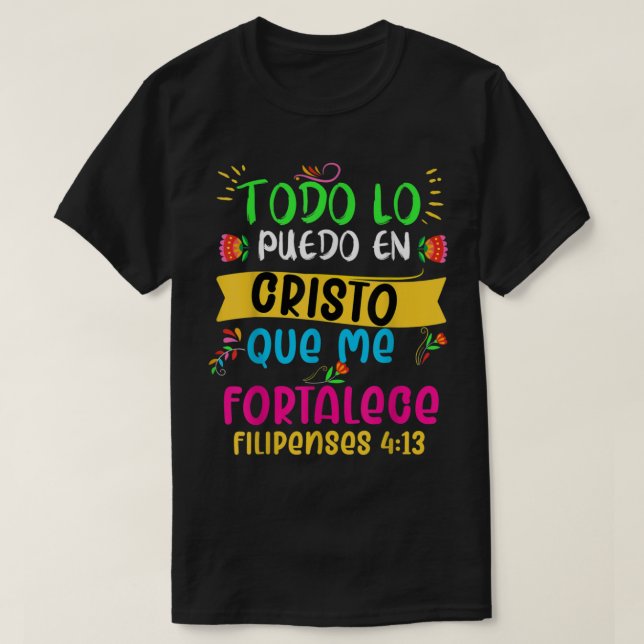 Camiseta cristiana en espanol Versiculo Spanish Ch T Shirt (Design framsida)
