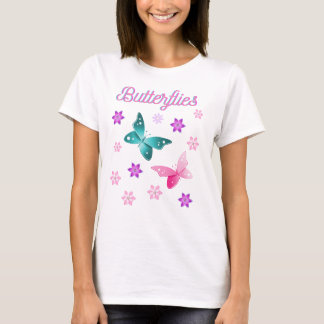 Camiseta Dama con mariposas T Shirt