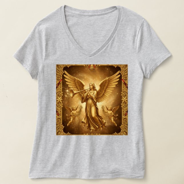 Camiseta de anjo dourada t shirt (Laydown)