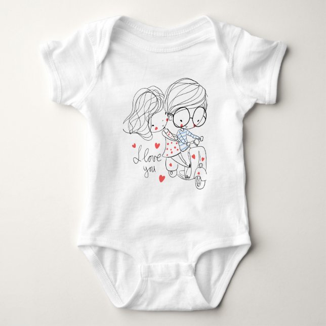 Camiseta de bebê ciclismo macacãozinhos t shirt (Framsida)