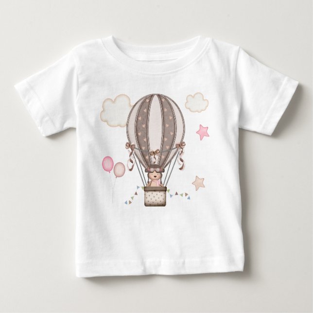 Camiseta de bebê Ursinho Baloeiro T Shirt (Framsida)