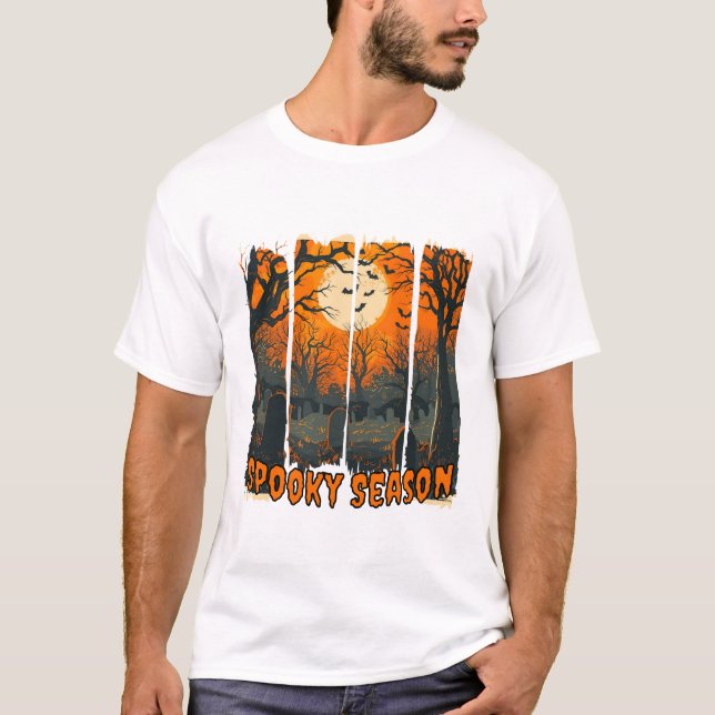 Camiseta de Halloween Spooky Season Cementerio T Shirt (Framsida)