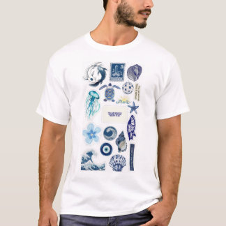 Camiseta de Hombre con Estampado Marino Minimalist T Shirt