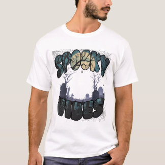 Camiseta de Hombre Spooky Vibes Estilo Graffiti T Shirt