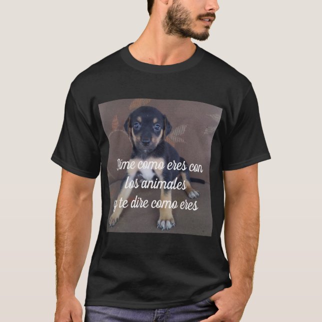 Camiseta Dime como eres con los animales T Shirt (Framsida)