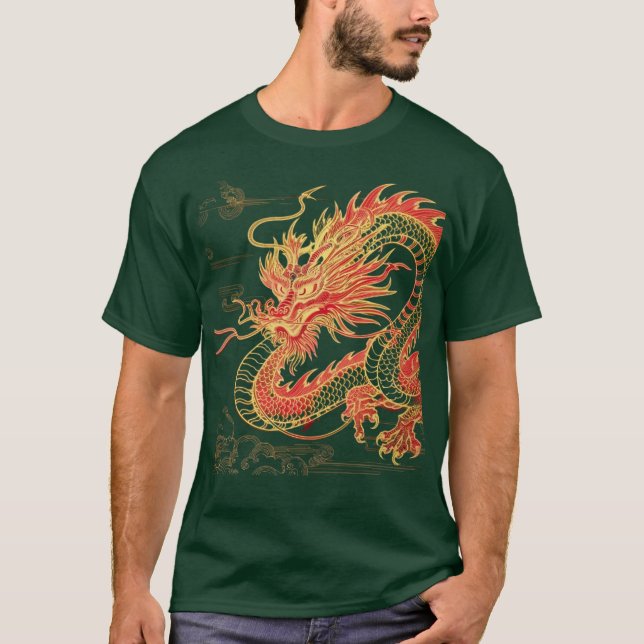 camiseta Dragón chino T Shirt (Framsida)