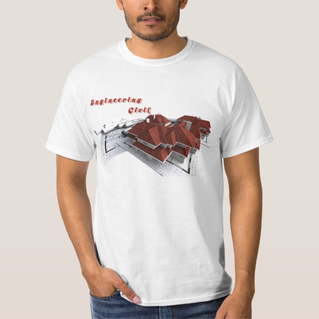 Camiseta Engenharia Civil - Estampa Planta T-shirt (Framsida)
