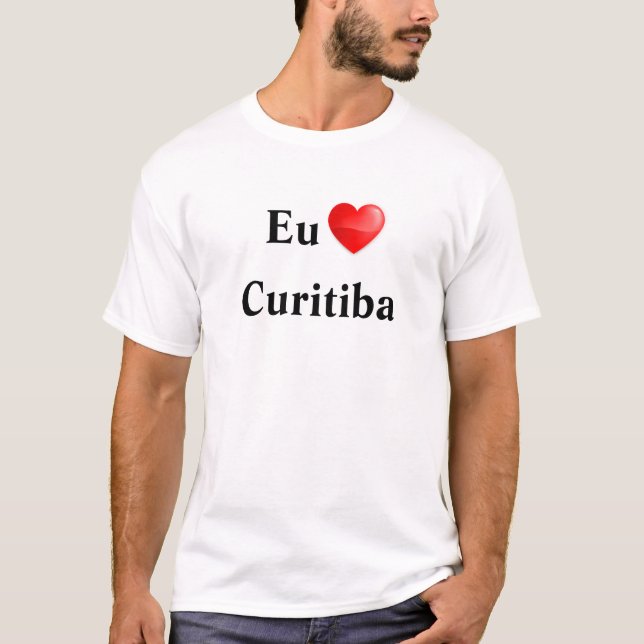 Camiseta eu amo Curitiba T Shirt (Framsida)