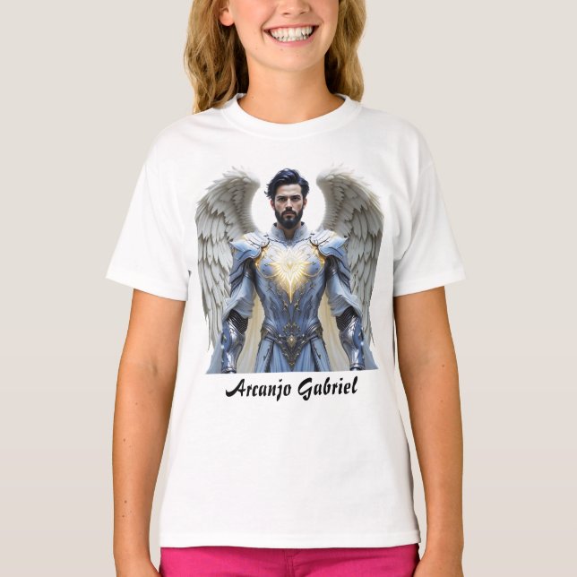 Camiseta Fem Juvenil Básica Arcanjo Gabriel T Shirt (Framsida)