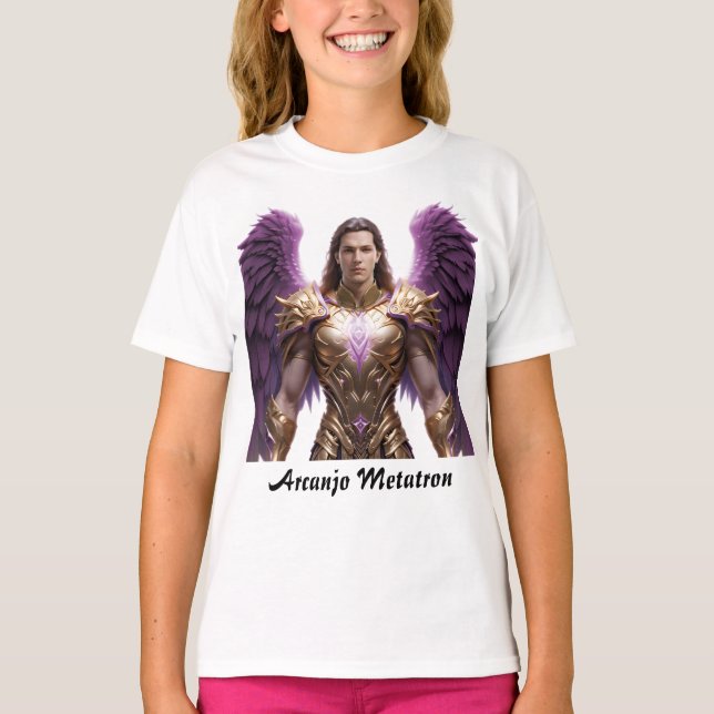 Camiseta Fem Juvenil Básica Arcanjo Metraton T Shirt (Framsida)