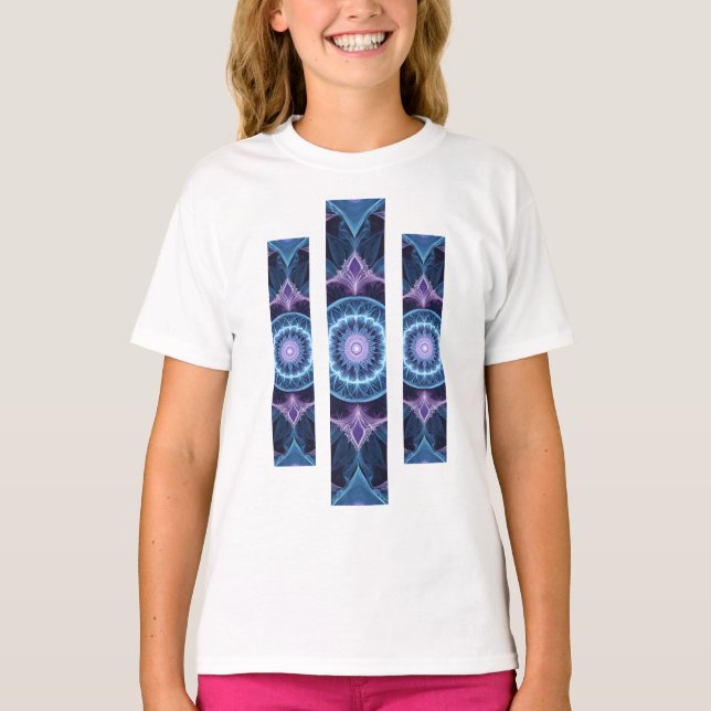 Camiseta Fem Juvenil Básica Fractal Geometrico-1 T Shirt (Framsida)