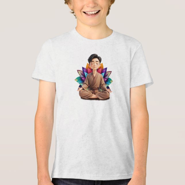 Camiseta Fem Juvenil Básica Meditação-1 T Shirt (Framsida)