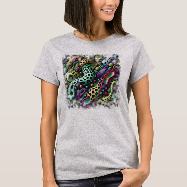Camiseta Feminina Básica Abstrato T Shirt (Framsida)