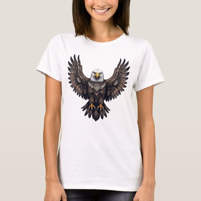 Camiseta Feminina Básica Águia Tribal T Shirt (Framsida)