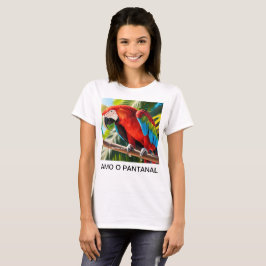 Camiseta Feminina Básica Arara Vermelha T Shirt