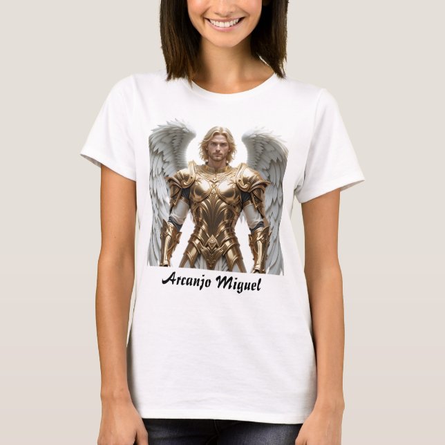 Camiseta Feminina Básica Arcanjo Miguel T Shirt (Framsida)