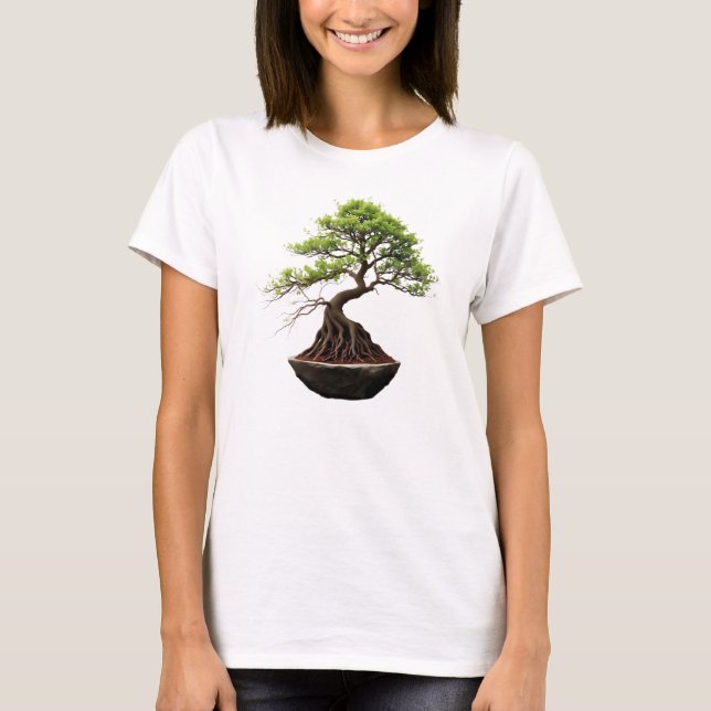 Camiseta Feminina Básica Bonsai-9 T Shirt (Framsida)