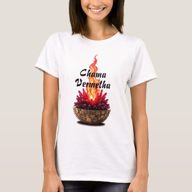 Camiseta Feminina Básica Chama Sagrada-6 T Shirt (Framsida)
