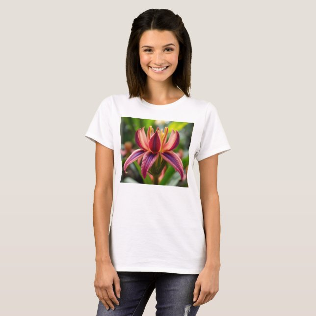 Camiseta Feminina Básica Flor T Shirt (Hel framsida)