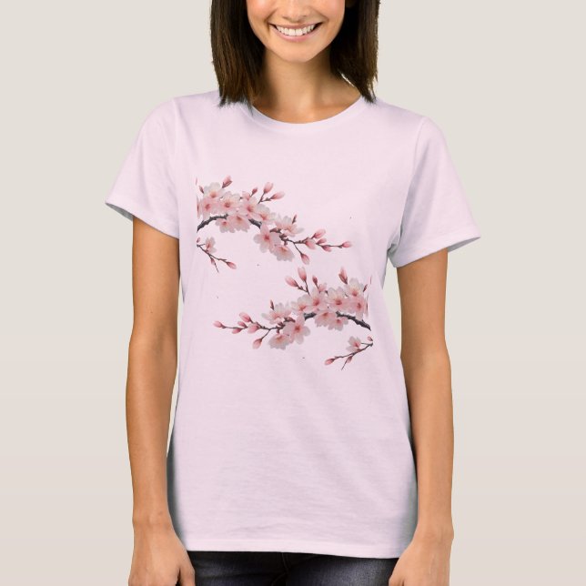 Camiseta Feminina Básica Floral-8  T Shirt (Framsida)