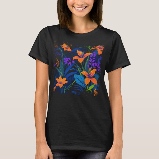 Camiseta Feminina Básica Floral-9 T Shirt (Framsida)