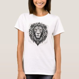 Camiseta Feminina Básica Leão Tribal-1 T Shirt