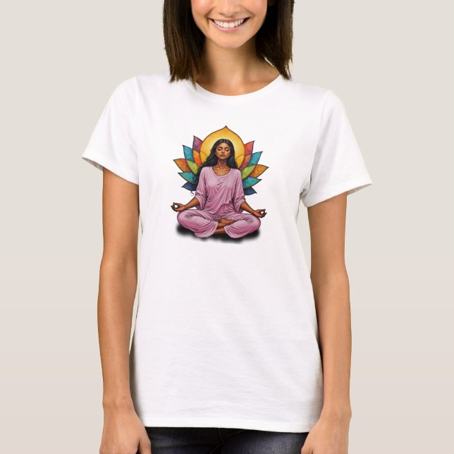 Camiseta Feminina Básica Meditação-7 T Shirt (Framsida)