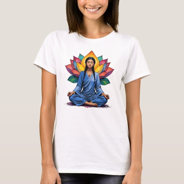 Camiseta Feminina Básica Meditação-8 T Shirt (Framsida)