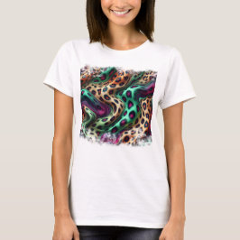 Camiseta Feminina Básica Pele Onça Color T Shirt