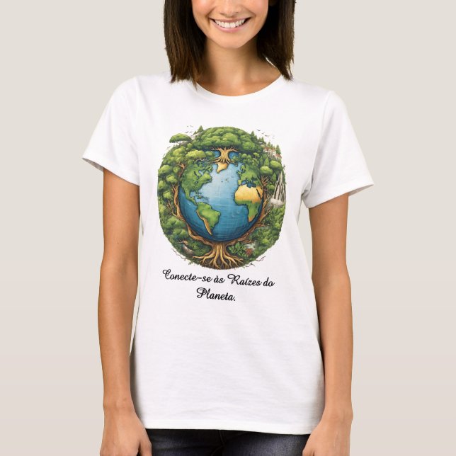 Camiseta Feminina Básica Raízes do Mundo-1   T Shirt (Framsida)