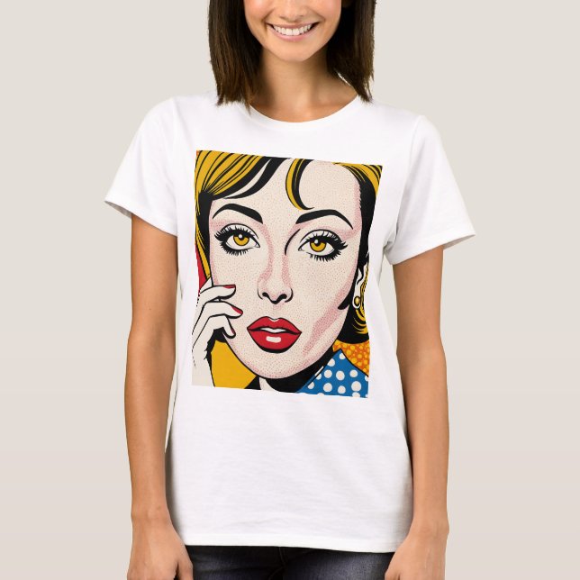 Camiseta Feminina Básica Retrô-9 T Shirt (Framsida)