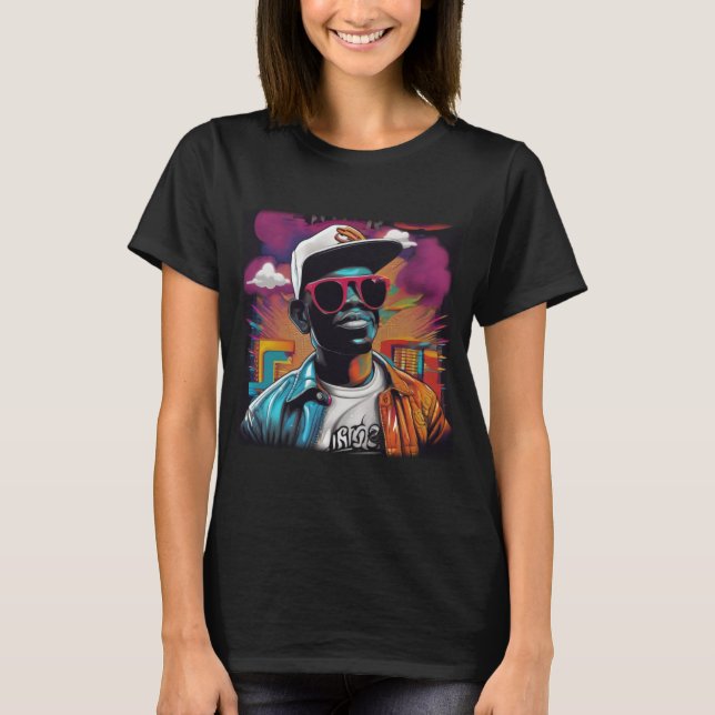 Camiseta Feminina Básica - Street graffiti art Hip T Shirt (Framsida)