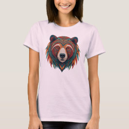 Camiseta Feminina Básica Urso Tribal-2 T Shirt