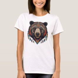 Camiseta Feminina Básica Urso Tribal-3 T Shirt